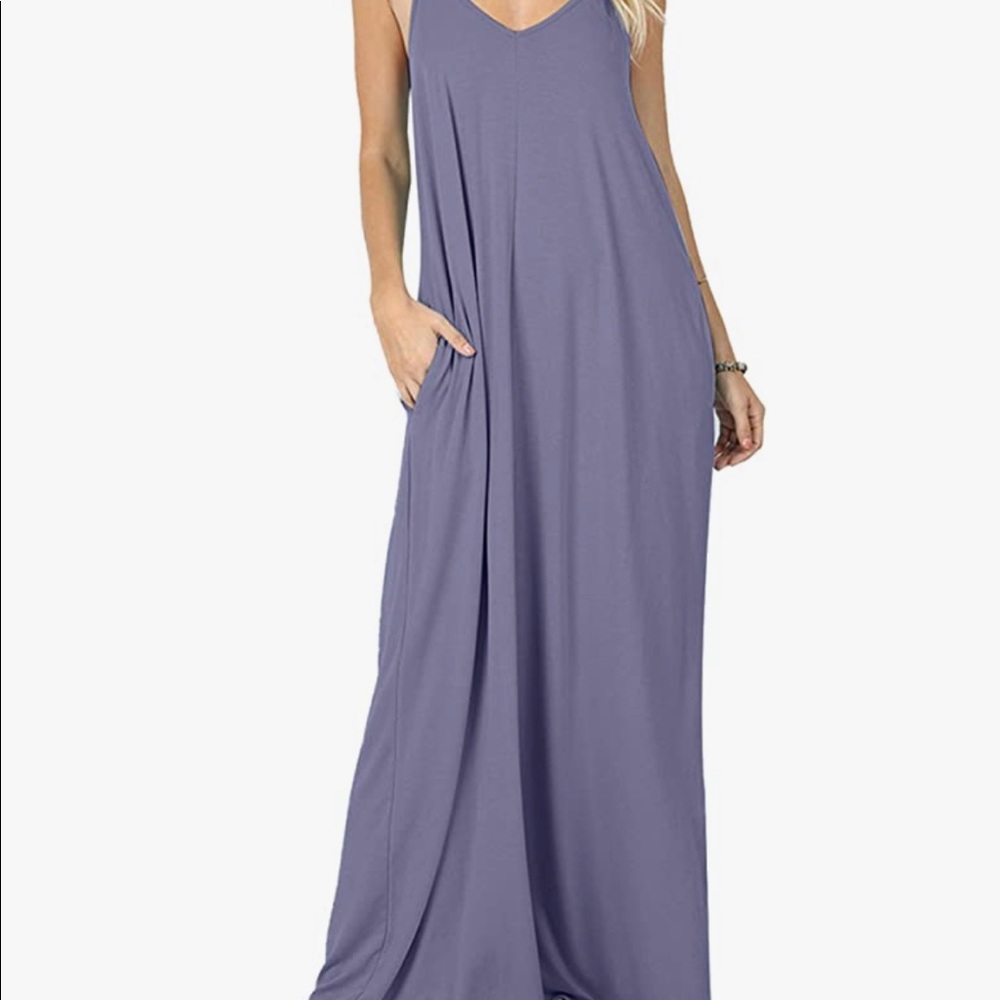 Purple maxi dress with pockets S